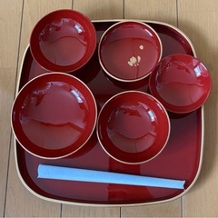 お食い初め　朱塗り　食器　セット