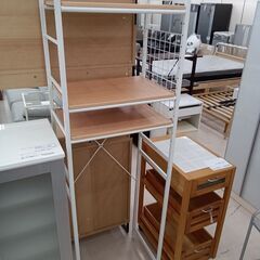 ★ジモティ割あり★  冷蔵庫ラック ホワイト×ベージュ W59....