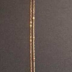 K18チェーンブレスレット ハート型チャーム付き