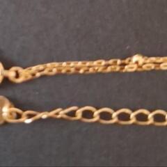 K18チェーンブレスレット ハート型チャーム付き