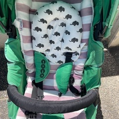 値下げ　ベビーカー　エアバギー　フットマフ　ヘッドサポートつき　の画像