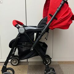 ij2613A Aprica アプリカ A型 ベビーカー SORARIA ソラリア 4輪 バーミリオンレッド 赤ちゃん 子供 中古の画像