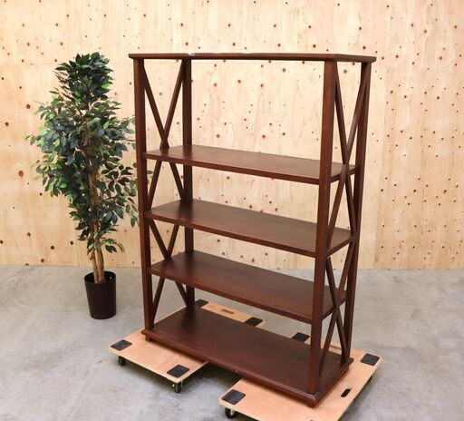 ≪zyb2221ジ≫ 木製棚/飾り棚 オープンシェルフ 高さ約175㎝ アンティーク調/リゾート家具/アジアン家具 70522-13