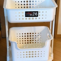 ※受け渡し先が決定致しました※キャスター付！モダン！２段ランドリ...