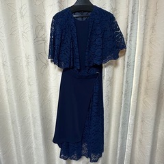 Sサイズ　パーティードレス　ネイビー　結婚式　お呼ばれ　オケージョン