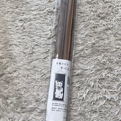 新品未使用　檜製タペストリー棒　茶塗