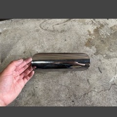 ★ 汎用　マフラーカバー　シルバー　実動車外し　アメリカン　カスタム