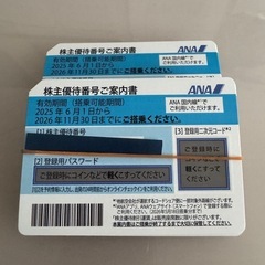 航空券半額に！ANA株主優待券