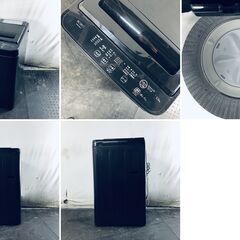 ID:sg219077 RORO 洗濯機 一人暮らし 中古 2024年製 全自動洗濯機 5.5kg ブラック 送風 乾燥機能付き YWM-T55LK  【リユース品：状態A】【送料無料】【設置費用無料】の画像
