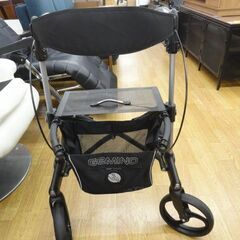 歩行車 ジェミノ ハンディウォーク S GEMINO 30S ブラック パラマウントベッド 軽量 アルミ製 カゴ・ブレーキ・座面付き 西岡店の画像