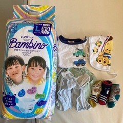 Lサイズおむつ&夏用衣類80