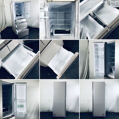 ID:rg220660 【自社配送エリア内限定】日立 HITACHI 冷蔵庫 ファミリー 中古 2021年製 6ドア 520L ファインシャンパン ファン式 観音開き R-HX52N(XN)  【リユース品：状態B】【送料無料】【設置費用無料】の画像