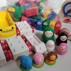 こどもちゃれんじ＊いろかたちブロック2セット＋公文知育時計（色あ...