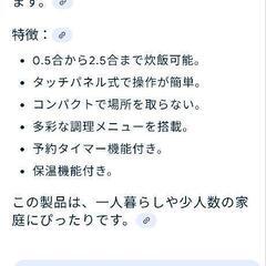 レコルト　コンパクトライスクッカー　RCR-1 　2.5合　　　の画像
