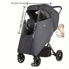 未使用 ベビーカー 厚手レインカバー レッド の画像