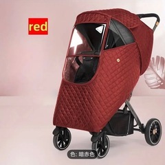 未使用 ベビーカー 厚手レインカバー レッド 