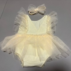 ベビー服 ベビードレス ニューボーンフォト 新生児 サイズ50《美品》