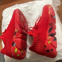 スニーカー  赤　スポーツ の画像