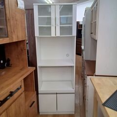 ★ジモティ割あり★  食器棚 ホワイト H178×D39×W60...