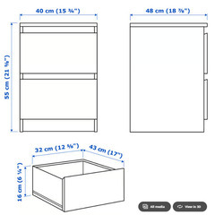 IKEA MALM ナイトスタンド（グリーン）の画像