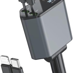 【新品】シガーソケット 急速充電 USB 4in1 巻き取り式の画像