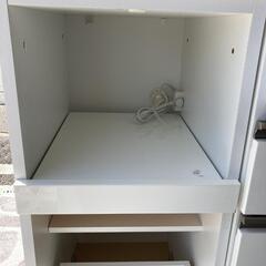 ★北九州、福岡市周辺配送可【ニトリ】キッチンカウンター  レンジ台  キッチン収納  💳自社配送時🌟代引き可💳※現金、クレジット、スマホ決済対応※   【配達は要決済前問い合わせ】の画像