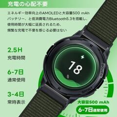 FOSMET H5 スマートウォッチ ブラック 1.43インチの画像