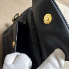 オーストリッチ風 ショルダーバッグ 黒色の画像