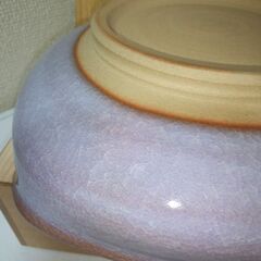 未使用　萩焼　椿秀窯　綺麗な貫入！！菓子鉢　多目的大鉢　木箱付きの画像