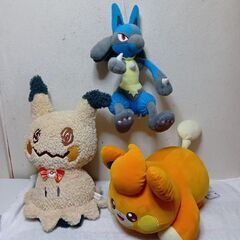 ポケモン　特大ミミッキュ＆特大パモー＆ルカリオぬいぐるみ