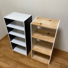 【引渡し日限定】カラーボックス２個(棚板改造あり)