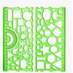多機能/お絵かき定規2点セット（新品）グリーンの画像