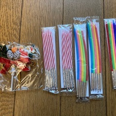 未開封品！　ケーキ用キャンドルとクリスマスピック