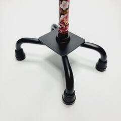 ●極美品● 4点支柱杖・歩行補助 軽量 高さ調整可能66cm～88cm 和柄 花柄 の画像