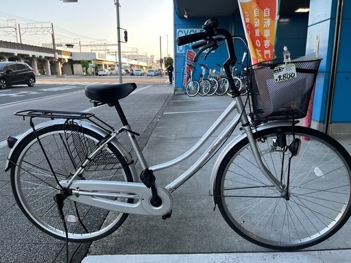【完売御礼】 【大人用】整備済中古自転車 タケダ産業 26型ミモザ  最廉価 婦人車 シルバー色 <自転車のオオムラ 静岡店>