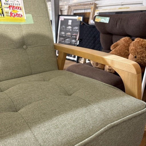 配達可【2人掛け ソファ】【グリーン】【ニトリ】【管理番号10506】町