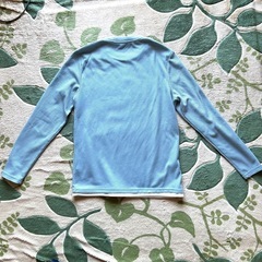 レイヤード風 長袖Tシャツ サックス メンズMサイズ相当の画像