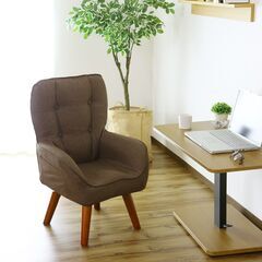 Hチェア【キチェ回転／FAB・ブラウン色】ソファー 回転 一人掛け ファブリック チェア 訳あり B品 アウトレット品 ※定価10,990円の画像
