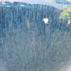 メダカ飼育　金魚　火鉢唐津製　ナマコ釉　一部剥離あり　水漏れ無の画像