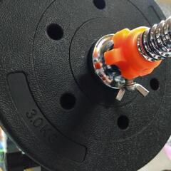 【お取り引き中】バーベルプレートセット&バーベルスタンド　筋トレの画像