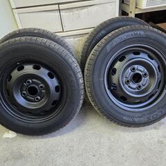 155/70R13 タイヤ新品同様　ホイールマッドブラック　塗装