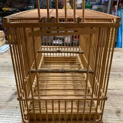 竹製鳥かごケース 昭和レトロの画像
