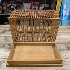 竹製鳥かごケース 昭和レトロの画像