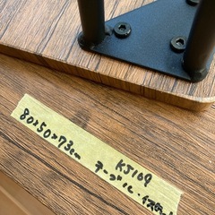 【kj169】美品 ダイニングテーブル チェア 3点セット 格安 アイアンスチール脚 カフェスタイル オシャレ コンパクト ヴィンテージライク　検)一人暮らし　ファミリー　冷蔵庫　洗濯機　オフィス　事務　テーブル　ラック　収納　家具　ソファ ダイニング 食器棚 キッチンの画像