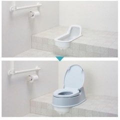 アロン化成  サニタリエースHG両用式 （和式トイレ→洋式トイレ）［未使用品］アイボリーの画像
