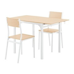 【モダンデコ】伸長式ダイニング3点セットの画像