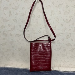 レッド レザー　#BARCOS 合成皮革 #ショルダーバッグ
