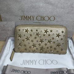 【キャンセルでたので在庫あります】JIMMY CHOO（ジミーチュウ）長財布 ゴールド／定価93000円 レザー製 の画像