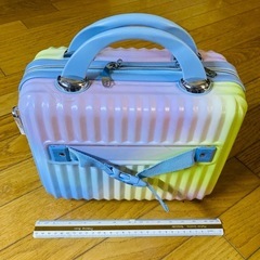 未使用品 ルナクス ミニトランク LUNALUX キャリーケース付属のミニトランクのみ マルチカラー　レインボー　ハンドバッグ　バックの画像