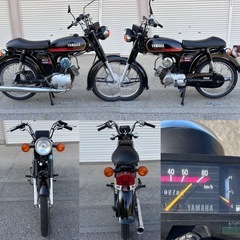 ⭐️YB50快速2スト❗️運転楽しい4速ギア❗️走行少なめ⭐️前後タイヤ・バッテリー・プラグ・グリップ新品⭐️50cc原付オートバイ⭐️の画像
